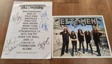 Testament 사인 포함 세트 리스트와 사진