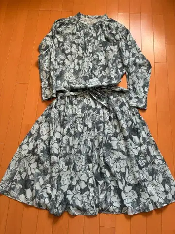 갈란테 꽃무늬 긴팔 롱 원피스