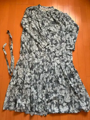 갈란테 꽃무늬 긴팔 롱 원피스