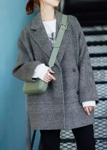 새상품급 저널 스탠다드 슈퍼 비버 테일러 코트 M 체크 무늬 울