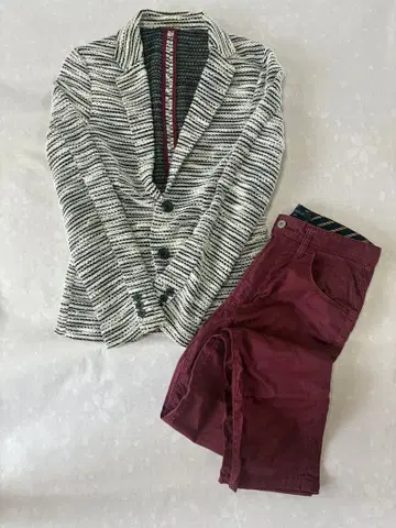 스트라이프 패턴 테일러드 자켓 S 사이즈