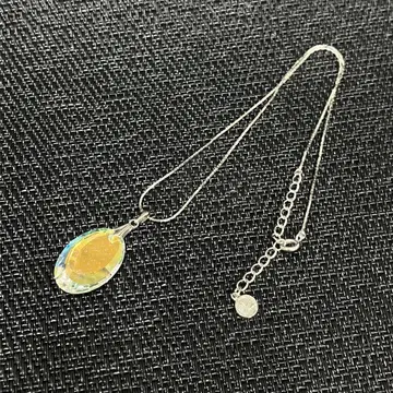 키타이치 유리 크리스탈 오벌 펜던트 목걸이