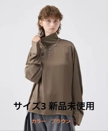 스트라이프 크레이프 하이넥 탑