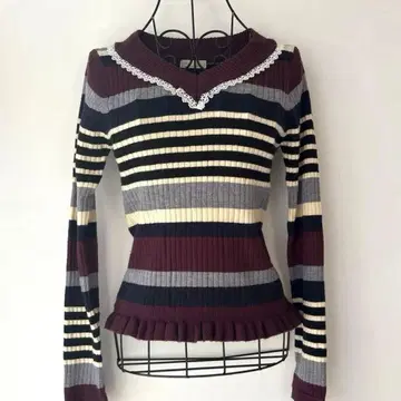 axes femme V넥 니트 긴팔 페어리 그런지 모리걸