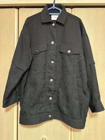 MURUA 트위드 믹스 오버 자켓