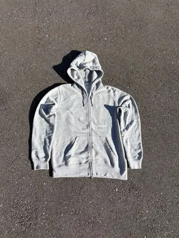 GU 더블 지퍼 후드티 그레이