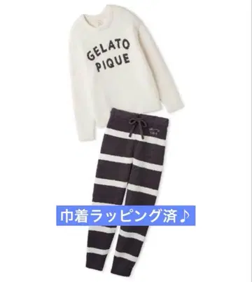 젤라또피케 파우더 로고 자카드 풀오버 & 롱 팬츠 세트