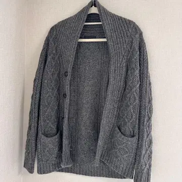 HARE 케이블 니트 가디건 그레이 S