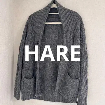 HARE 케이블 니트 가디건 그레이 S