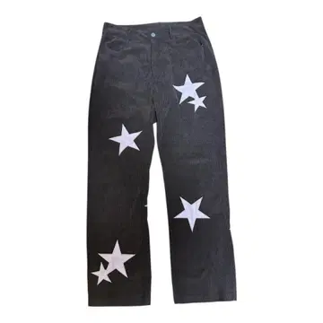 별 패턴 프린트 코듀로이 와이드 팬츠