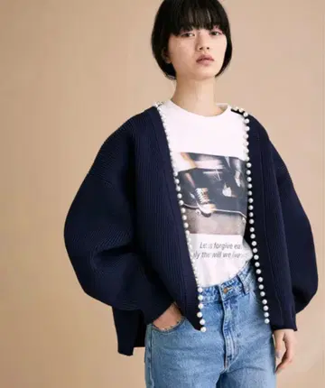 ADAM ET ROPE 네이비 가디건