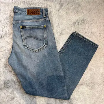 Lee 스트레이트 데님 라이트 블루 M 사이즈 일본제 소가죽 라벨