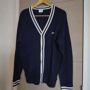 LACOSTE 네이비 버튼 가디건