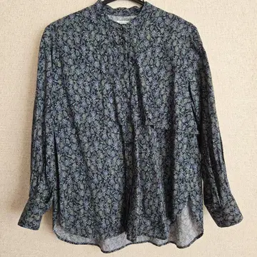 북유럽 생활 잡화점/ 꽃무늬 긴팔 셔츠 네이비 계열