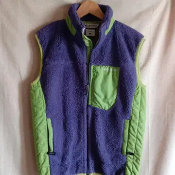 컬럼비아 플리스 베스트 보라색과 그린 콤비네이션 여성용