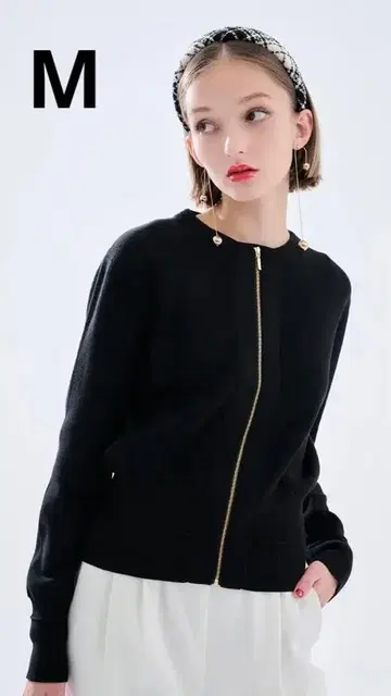 새상품급 JENNE 니트 지퍼 자켓 블랙 M