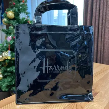 해롯 토트백 블랙 에나멜 새상품급