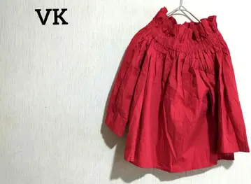 VK 빨간색 오프숄더 긴팔 블라우스