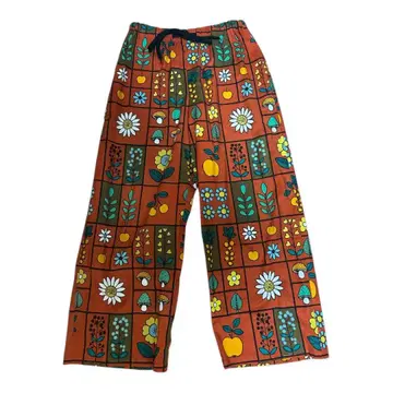 오렌지 꽃무늬 와이드 팬츠 리메이크