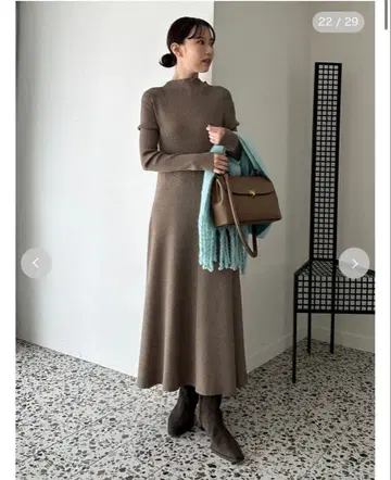 멀티 WAY 오프숄더 리브 니트 원피스