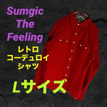Sumgic The Feeling 빨간색 코듀로이 레트로 셔츠 L 사이즈