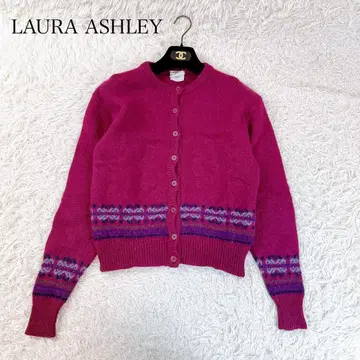 새상품급 로라 애슐리 니트 가디건 핑크 자수 빈티지