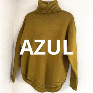 AZUL 아줄 올리브 그린 터틀넥 니트