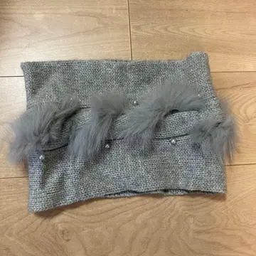 그레이 퍼(fur) 부착 넥워머 사이즈 13