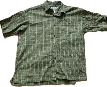 USUAL THINGS 반팔 체크 셔츠 그린 컬러