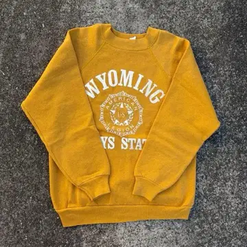 USA제 빈티지 맨투맨 WYOMING 머스타드