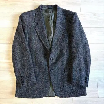 새상품급 캐나다제 해리스 트위드 트위드 자켓 테일러드 L 상당 블루 계열