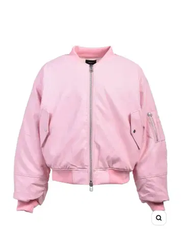 BREATH FAUX LEATHER BOMBER JACKET / PINK