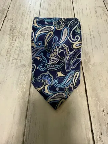 Etro 네이비 페이즐리 무늬 넥타이
