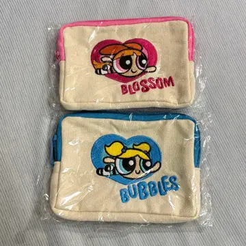 파워퍼프 자수 파우치 버블스 블로섬 가챠가챠