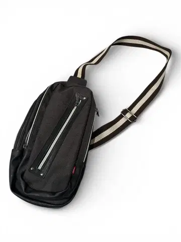 EDWIN 블랙 숄더백 3 포켓 부착