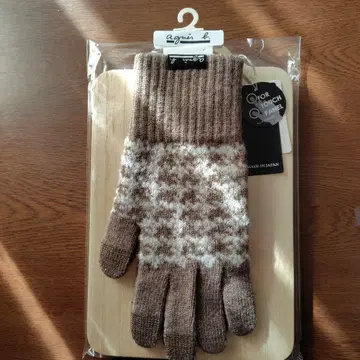 agnis b. 스마트폰 터치 가능 장갑 브라운