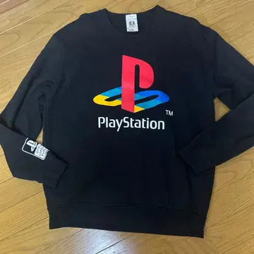 L 초대 플레이스테이션 PlayStation 로고 맨투맨 트레이닝복