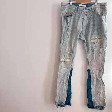 해외 구제 의류 스트레이트 데님 [34] 라이트 블루 청바지