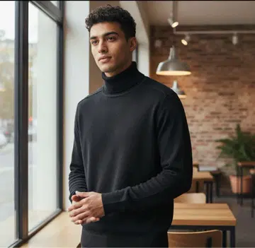 [세탁 가능 캐시미어 100%] 유니클로 캐시미어 터틀넥 스웨터 블랙