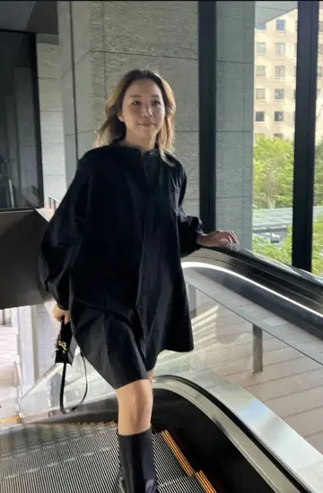 [ 미사용 새상품 ] room306 셔츠 원피스 BLACK