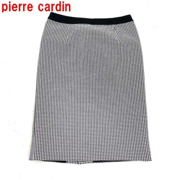 A6233 피에르 가르뎅 롱 스커트 타이트 하운드투스 블랙 화이트 40
