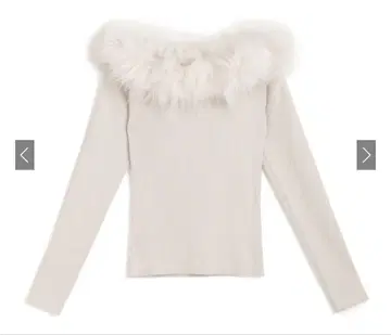 미사용 새상품 GRL 그레일 퍼 오프숄더 니트탑 아이보리 S