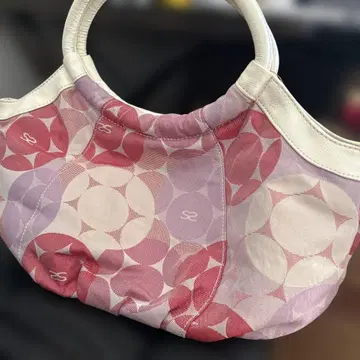 사보이 토트백 핸드백 핑크 도트 귀여운 패턴