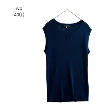 슬리브리스 리브 니트 네이비 상의 고급 캐주얼 1175