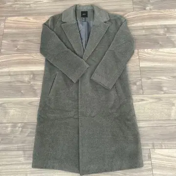 그레이 롱 코트 사이드 포켓 포함