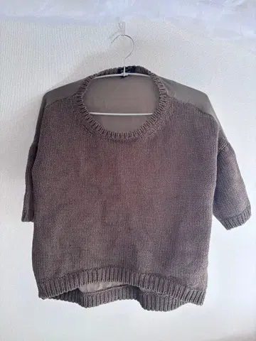 마시모 두티 반팔 니트 스웨터 베이지