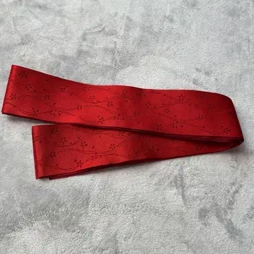 빨간색 꽃 무늬 오비 기모노 유카타용