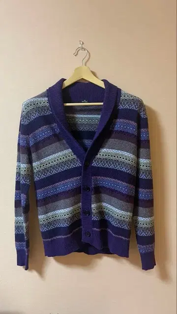Paul Smith 퍼플 계열 스트라이프 가디건 M