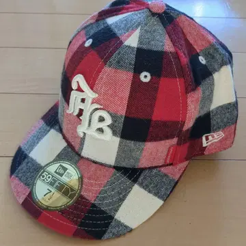 NEWERA APPLEBUM 체크 무늬 야구 모자 7 1/2