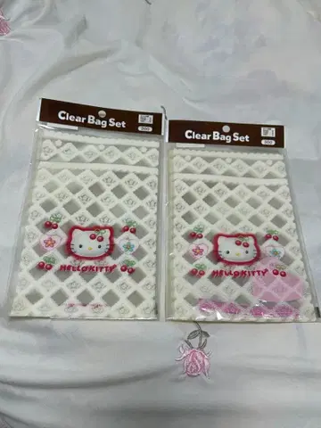 미개봉 새상품 헬로키티 클리어 백 세트 랩핑 봉투